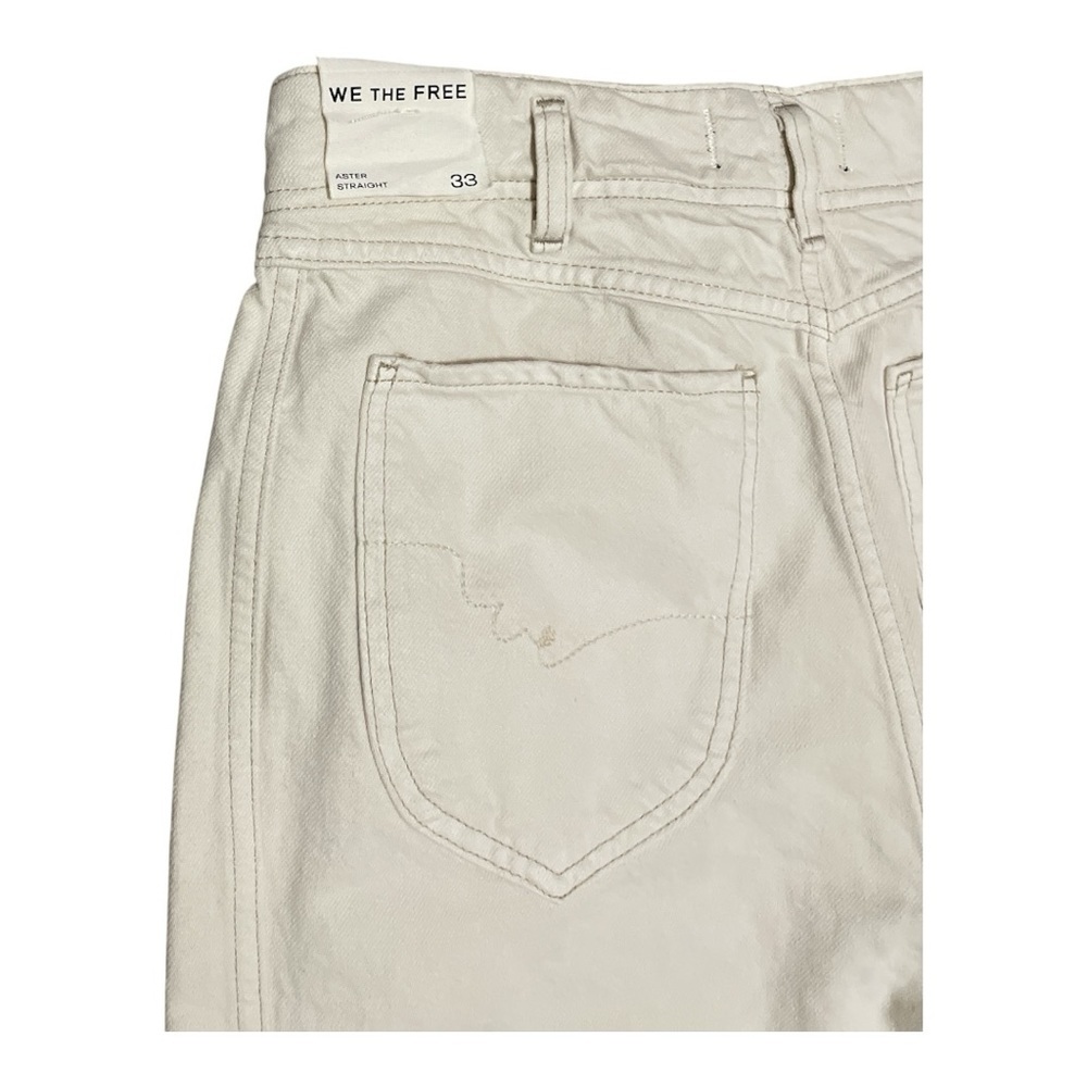 NWT We The Free Cream Straight Leg Jeans, Size 33 - Picture 4 of 5